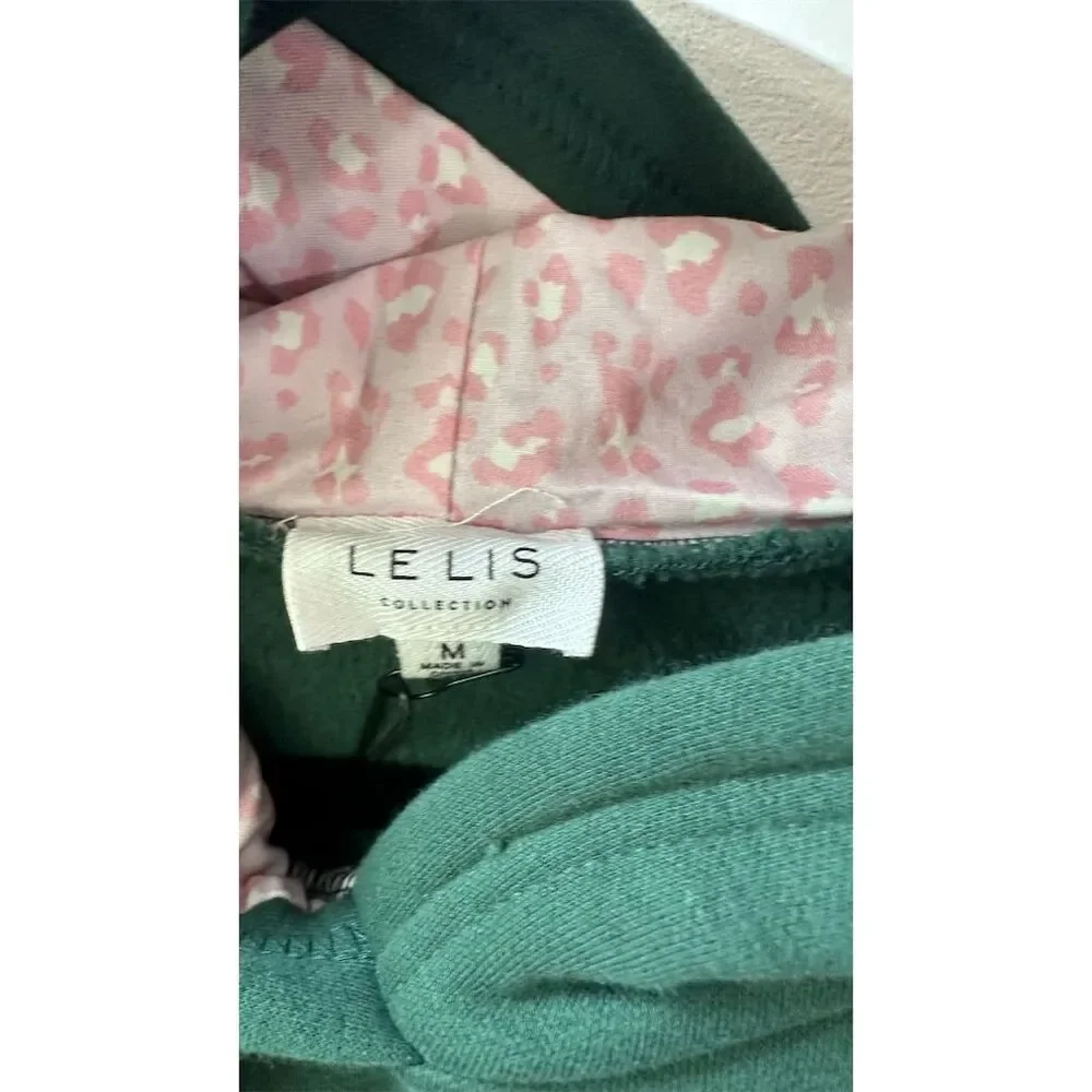 Le Lis Women's Cherry Graphic Oversized Hoodie Green Size M Casual Fall